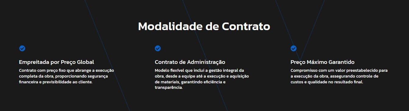 Modalidades de contrato da PR Soluções e Pinturas